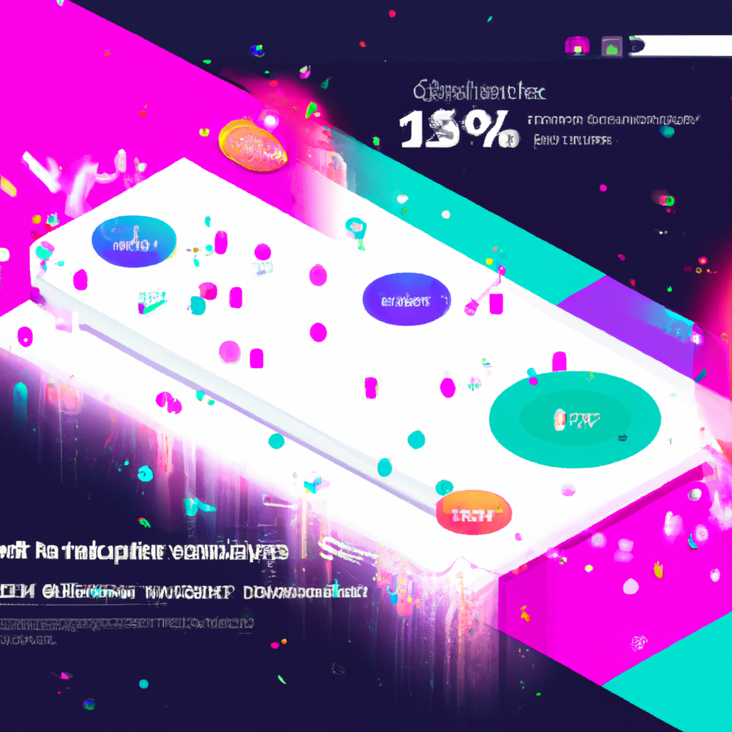Player celebration: top-down view of scoreboard and neon confetti